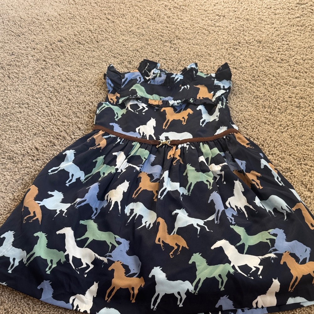 Janie and Jack Multicolor Horse Print Dress